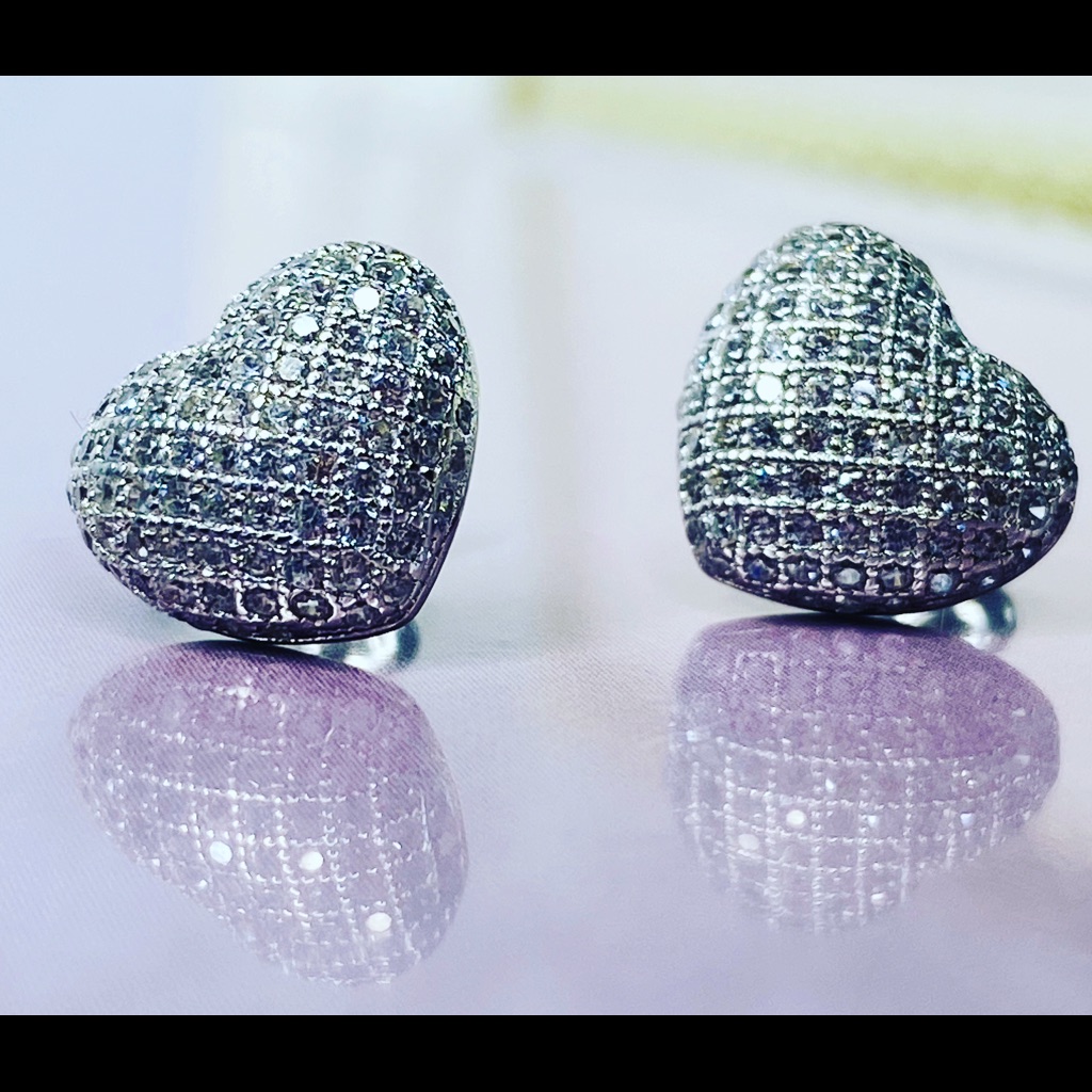 New 925 Silver Heart Dipped In 14k Rhodium Gold 50$
